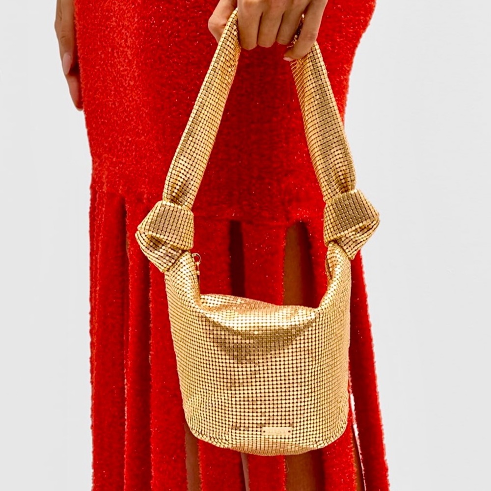 🌺🎉HP🎉🌺 NWT Cult Gaia Gia Bag Brushed Brass - Picture 8 of 16